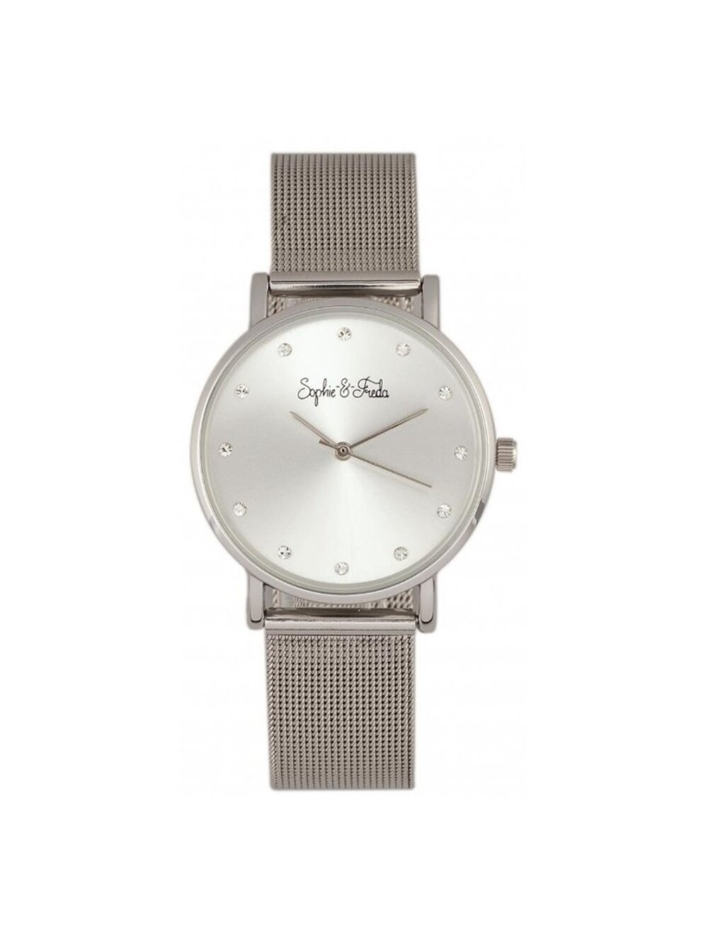 NWT Sophie And Freda Savannah Crystal Silver Dial Ladies Watch